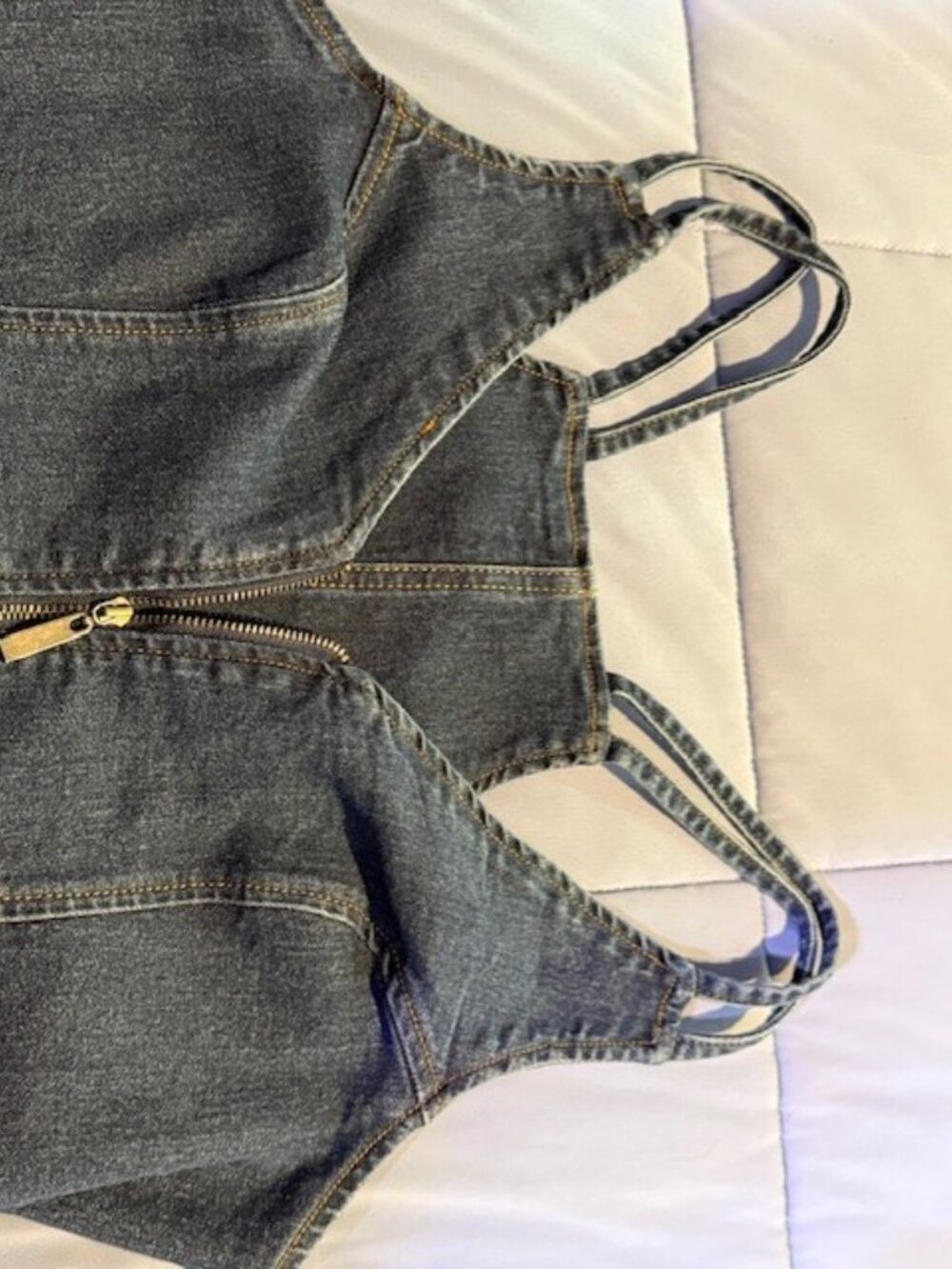 VENUS Denim Zip Front Stretch Dress Size 6 - Picture 8 of 10